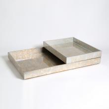  7.20056 - Champagne Silver Leaf Rectangle Tray-Sm